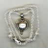 Heart pearl pendant with chain