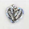 Silver pendant heart with names