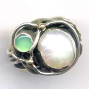 Jade pearl ring