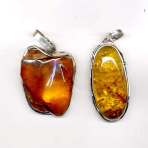 Pendants large amber