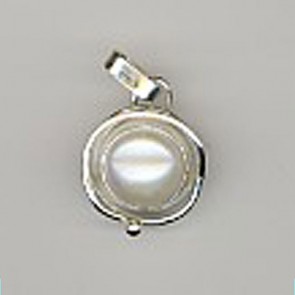 Silver squiggly pearl pendant